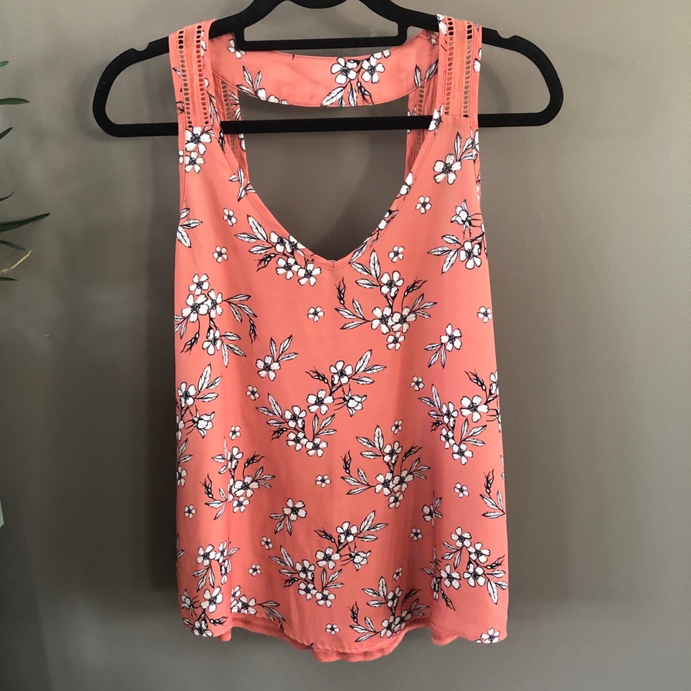 ☀️ Orange with Blue/White Flowers Kismet Tank ☀️